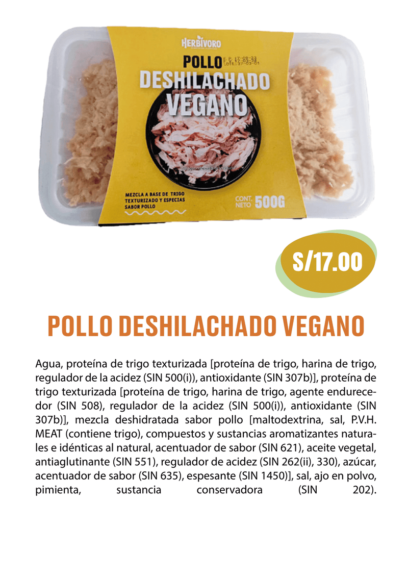 Deshilachado Vegano sabor Pollo x kg