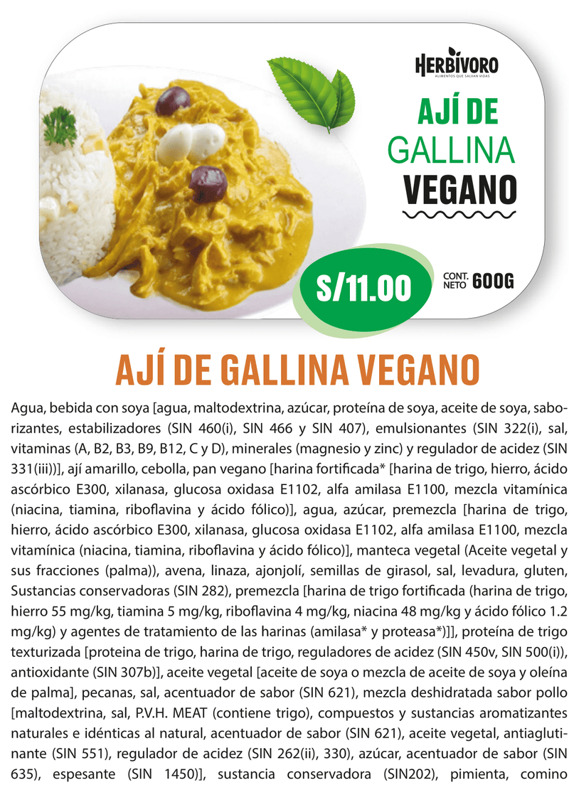 Ají de gallina vegano Herbivoro 600g