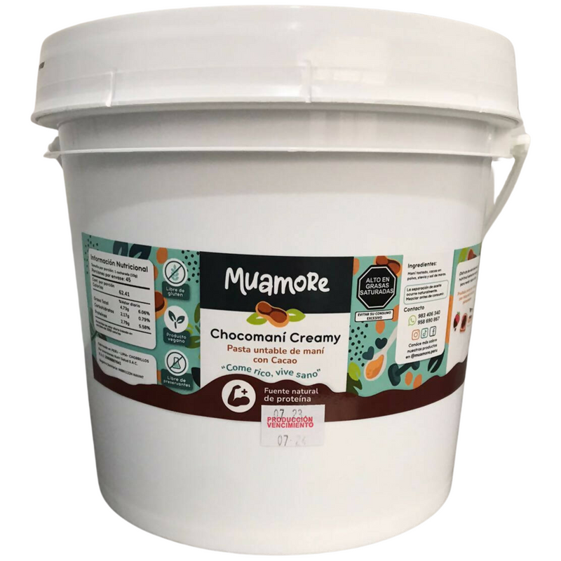 Mantequilla de Chocomani Creamy Muamore balde 4kg