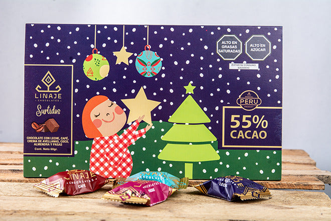 Bombones Surtido Chocolate Linaje Estuche Navideño 60 g - 8 und