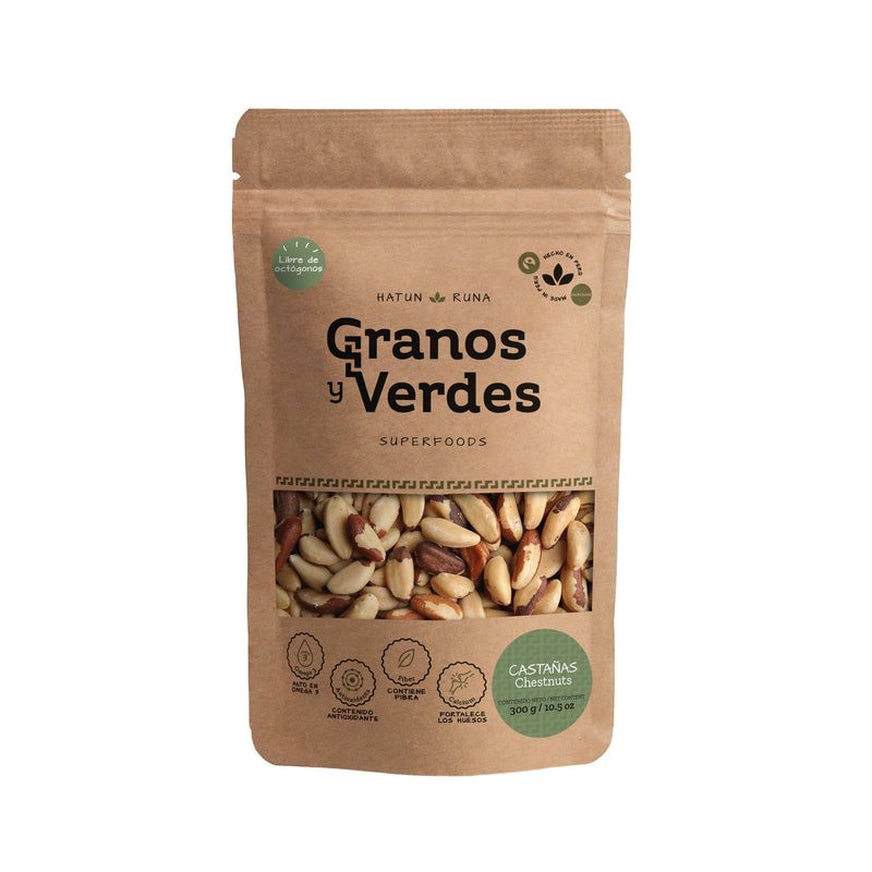 Castañas Tostadas Granos y Verdes 300g