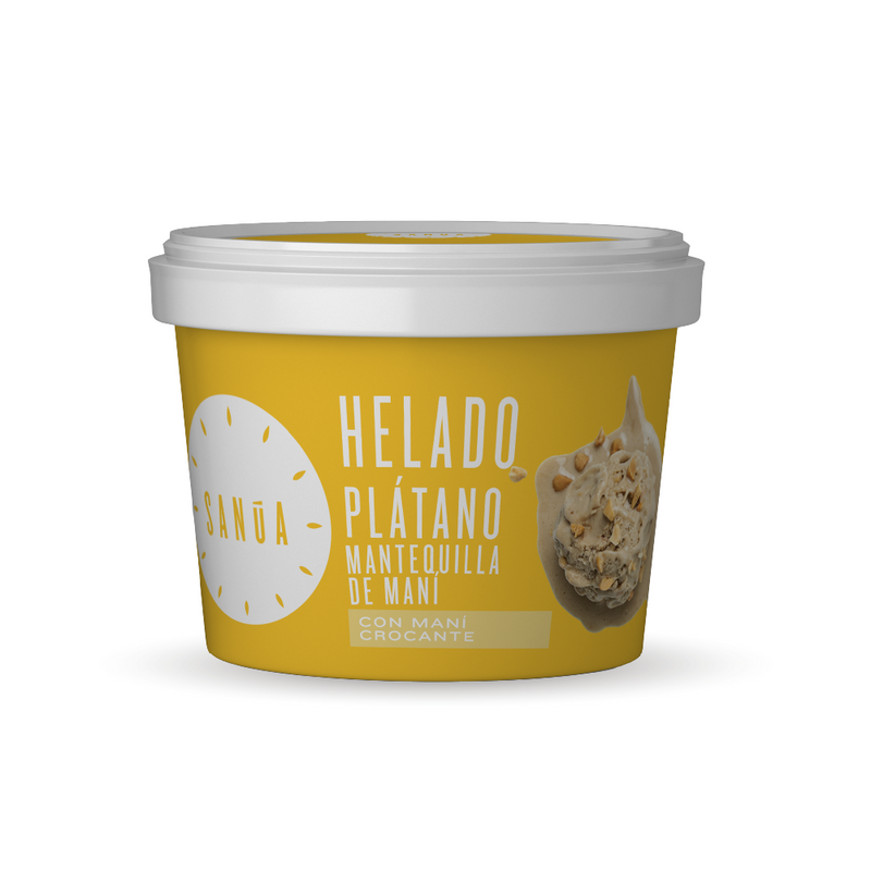 Helado Plátano y Mantequilla de Maní Sanúa 4.5oz