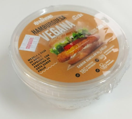 Hamburguesa vegana sabor pollo congelada Herbivoro taper 3und (300g)