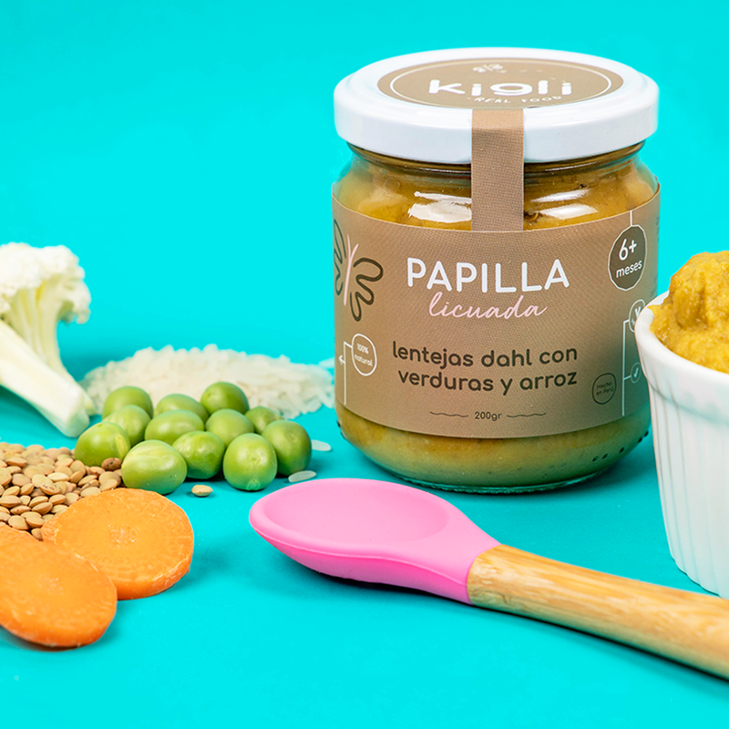 Papilla licuada lentejas dahl, verduras y arroz kigli 200g