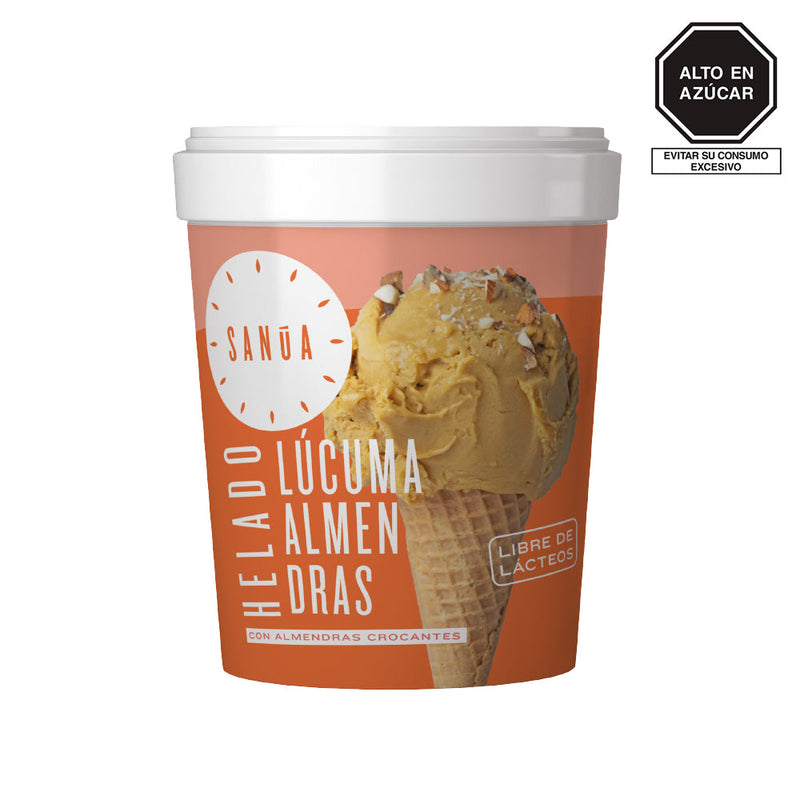 Helado  Lúcuma Almendras Sanúa 16oz