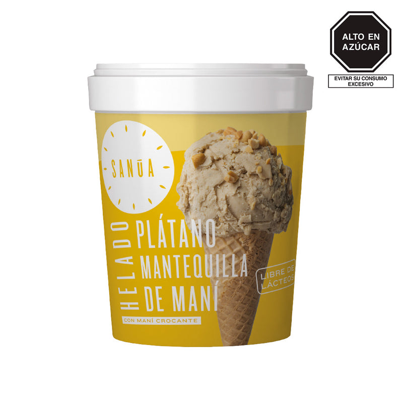 Helado Plátano y Mantequilla de Maní Sanúa 16oz