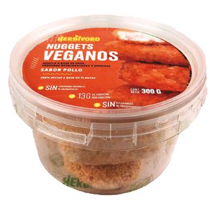 Nuggets vegano sabor pollo congelado Herbivoro taper 300g