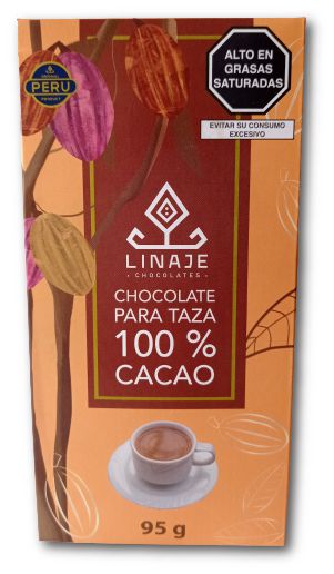 Tableta Chocolate para taza 100% Cacao Linaje 95g