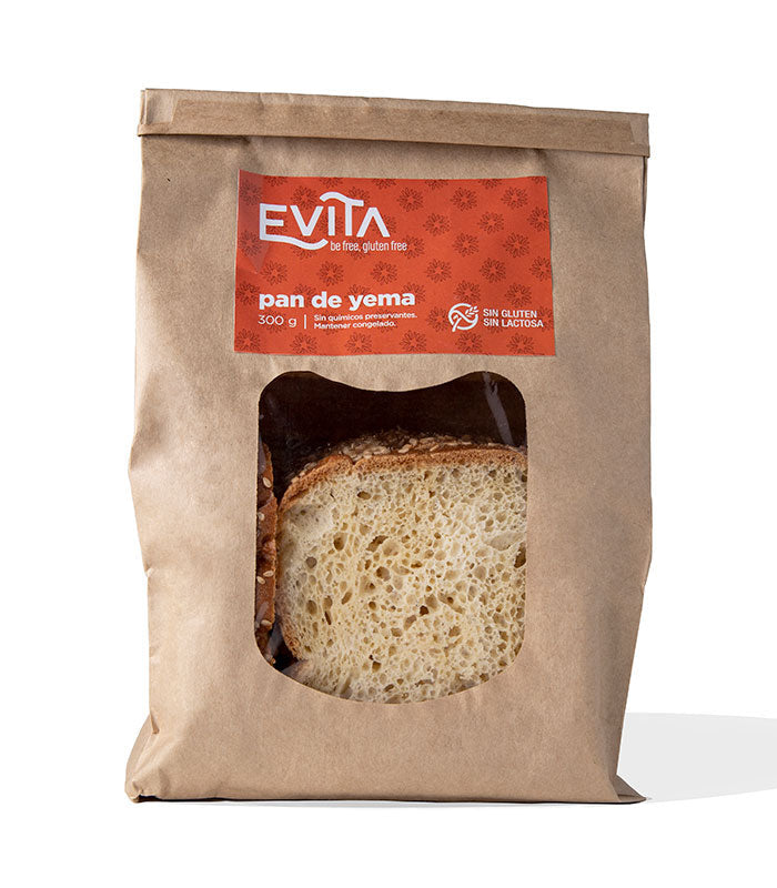 Pan de molde yema sin gluten Evita 300g