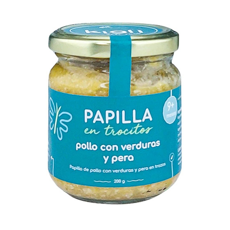 Papilla trocitos pollo, verduras y pera Kigli 200g