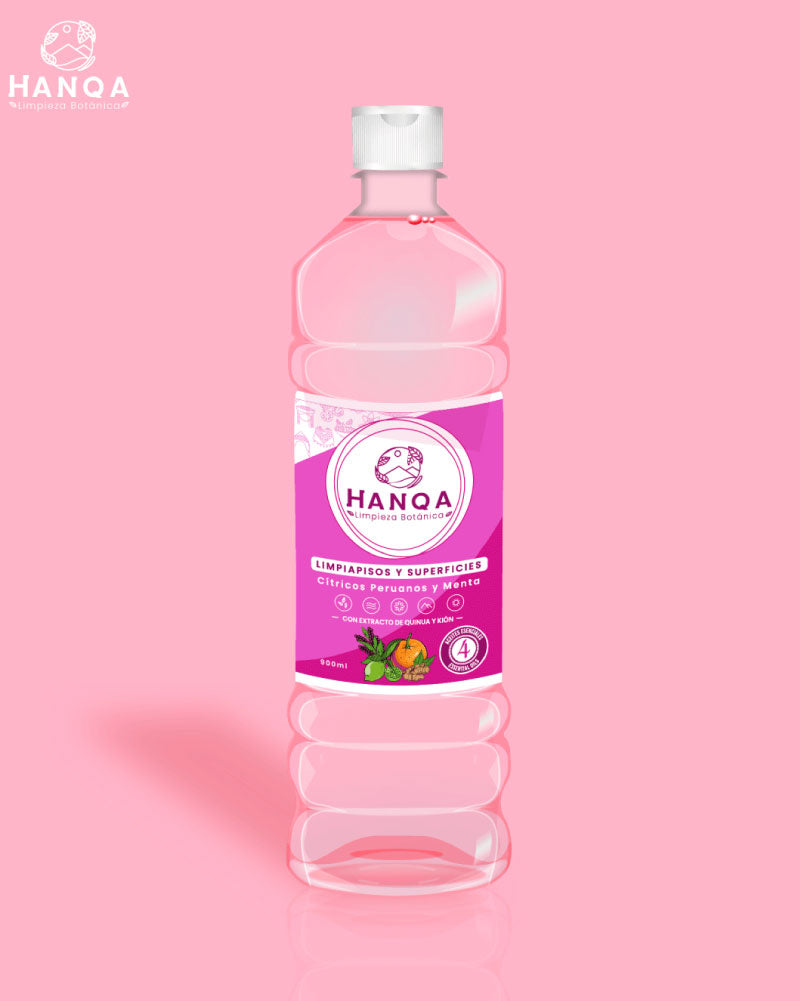 LimpiaPisos y Superficies de Cítricos Peruanos y Menta Hanqa Galon 4 L